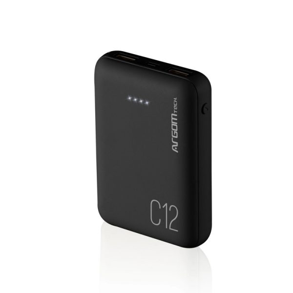 ARGOM POWERBANK C12 12000 MAH BLK ARG-PB-1138BK
