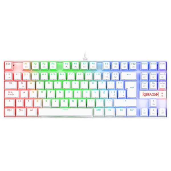 REDRAGON TECLADO GAMER KUMARA WHT/BL K552W-RGB-SP