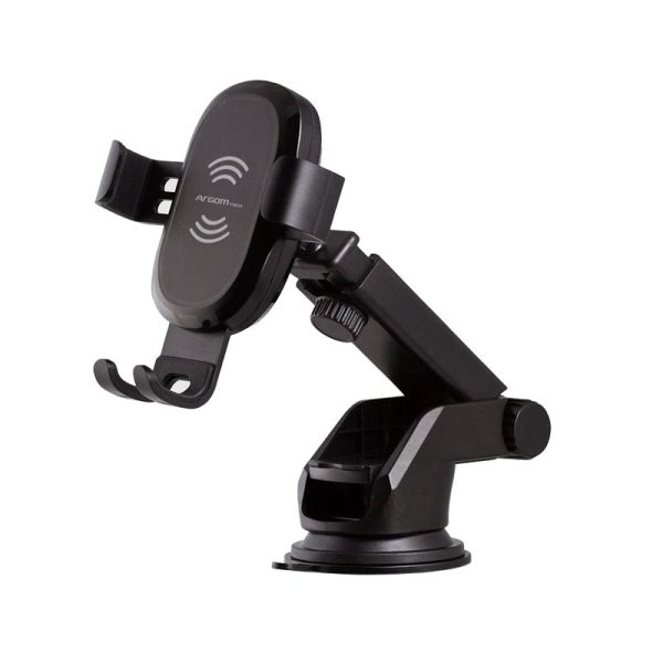 ARGOM SOPORTE P/AUTO+CARGADOR 15W ARG-AC-0161BK
