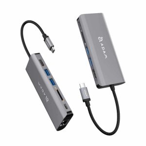 ADAM ADAPTADOR HUB USB 6 IN 1 HDMI TYPE C GREY