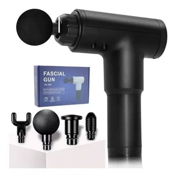 MASAJEADOR GUN C/ACCESORIOS BLK KS-MG01