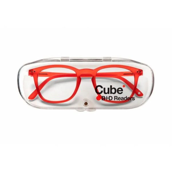 B+D ANTEOJOS CUBE READER MATT RED +2.50