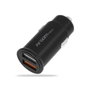 ARGOM CARGADOR P/AUTO USB DUAL 30W ARG-AC-0111BK