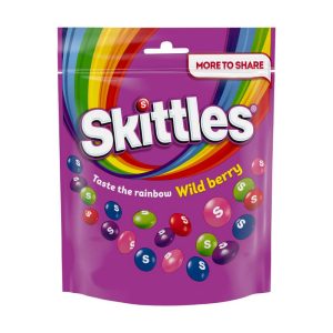 M&M SKITTLES WILDBERRY POUCH 318G 1X10