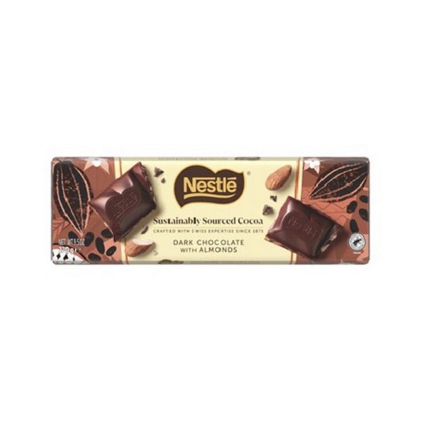 NESTLE SWISS TABLET DARK ALMOND 270 GRS