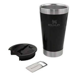 STANLEY VASO CERVEZA 16 OZ C/DESTAPADOR NEGRO MATE