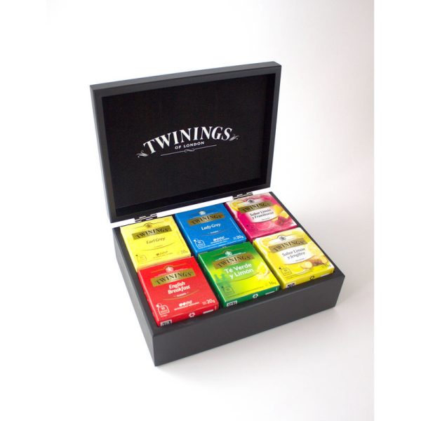 TWININGS BOX 6 COMPARTIMENTOS C/TE BLACK 60 SOBRES