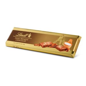 LINDT TABLET GOLD BAR MILK SALTED CARAMEL 300 GR