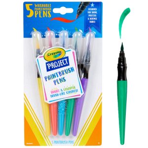 CRAYOLA 5 CT NO DRIP PAINT BRUSH PENS