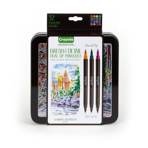 CRAYOLA 16 CT BRUSH & DETAIL DUAL ENDED MARKETS