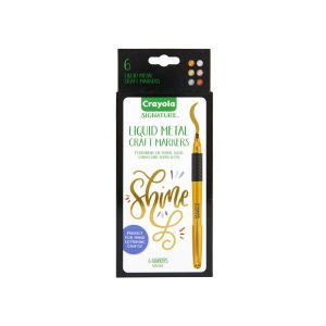 CRAYOLA 6 LIQUID METAL PERMANENT ART MARKERS