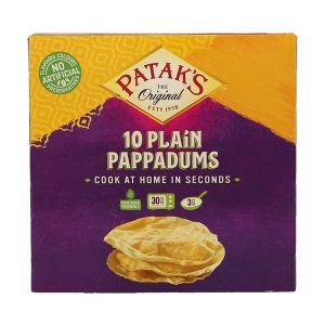 PATAKS PAPPADUMS PLAIN 100 GRS