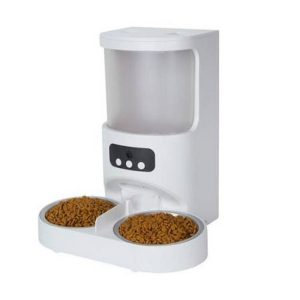 DISPENSADOR DE COMIDA 2 SALIDAS PARA MASCOTAS