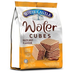 WHITE CASTLE WAFER CUBE HAZELNUT 200GRS