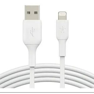 BELKIN CABLE USB-A TO LIGHTNING 1MTS WHT AB141BLK7