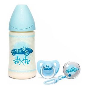 SUAV BIBERON 270 ML+CHUPETE EVOLUTION 0-6M+CLIP