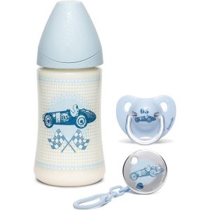 SUAV BIBERON 270 ML+CHUPETE EVOLUTION 0-6M+CLIP