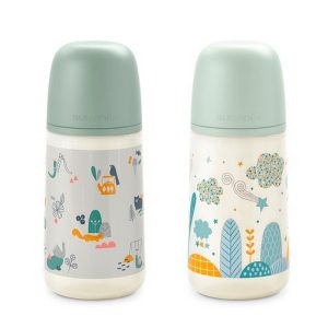 SUAV SET 2 BIBERONES 270ML FISIOLOGICOS VERDE AGUA