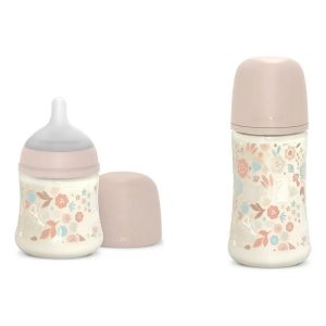 SUAV SET 2 BIBERONES 270ML FISIOLOGICOS ROSADO