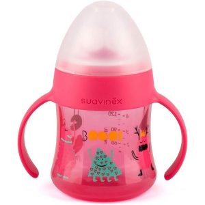 SUAV BOTELLA SILICONA ANTI-GOTEO 150 ML +4M ROSA