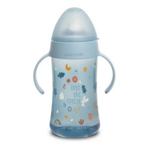 SUAV BOTELLA SILICONA ANTI-GOTEO 270 ML +4M AZUL