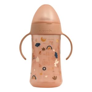 SUAV BOTELLA SILICONA ANTI-GOTEO 270 ML +4M ROSA
