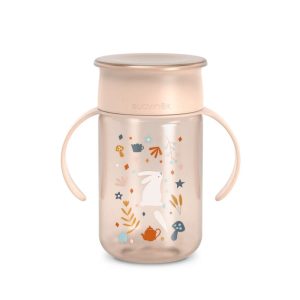 SUAV VASO 360º 340 ML ANTIDERRAME CON TAPA ROSA