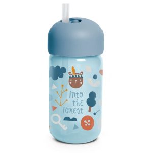 SUAV VASO ANTIDERRAME DE PAJITA 340 ML +18M AZUL