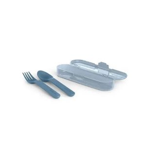 SUAV SET CUCHARA + TENEDOR + ESTUCHE +12M AZUL