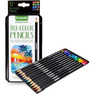 CRAYOLA 12CT TRI COLOR PENCILS WITH TIN