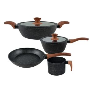 CUORI BATERIA D/COCINA 6P ALUM REC.MARM 6P-PRETO